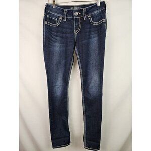 Silver Jeans Women's Size W 28 / L 31 Blue Suki Skinny Dark Denim Jean Pants